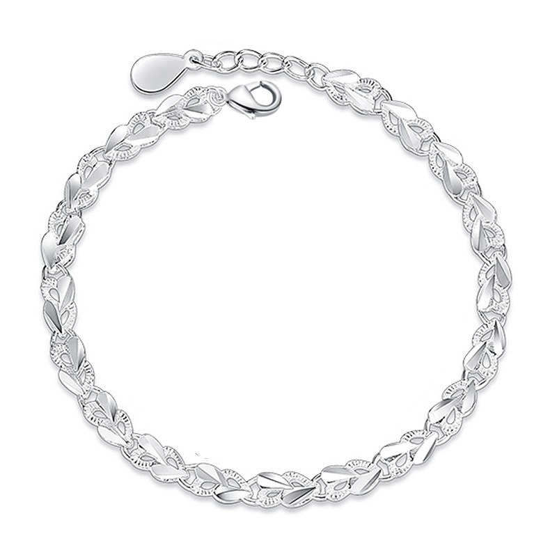 S925 Silver Female Creative Heart-to-heart Printed XO Bracelet 4