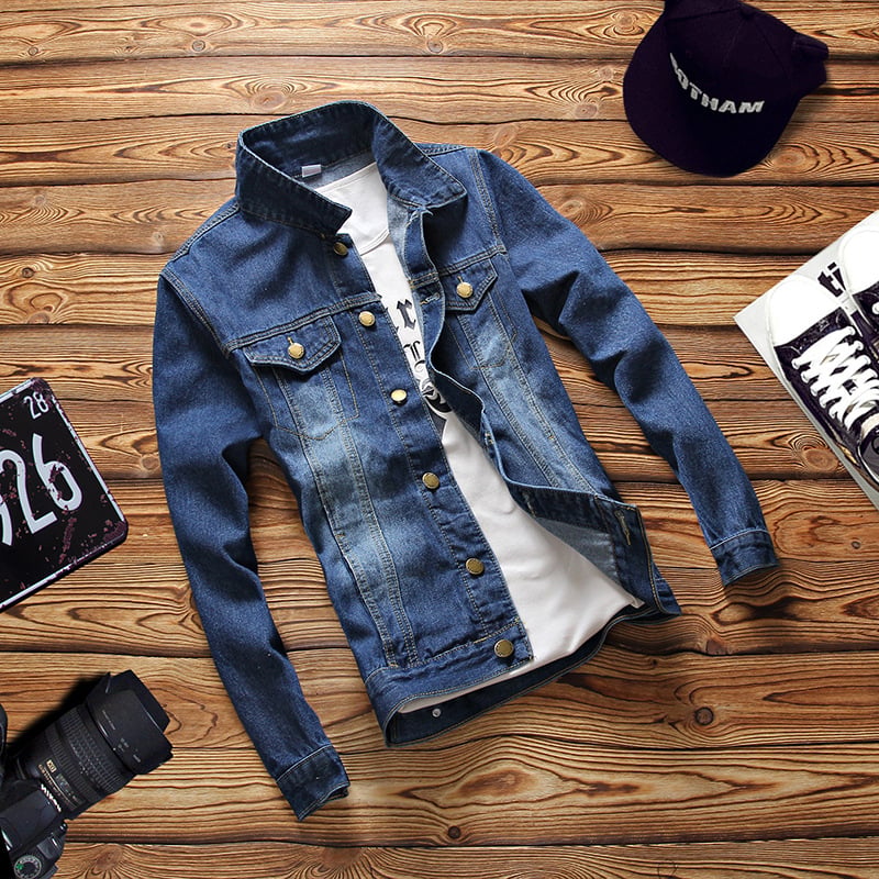 Korean Style Slim Men's Denim Jacket 3