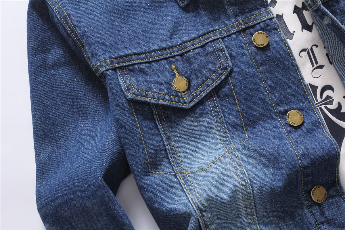 Korean Style Slim Men's Denim Jacket 1