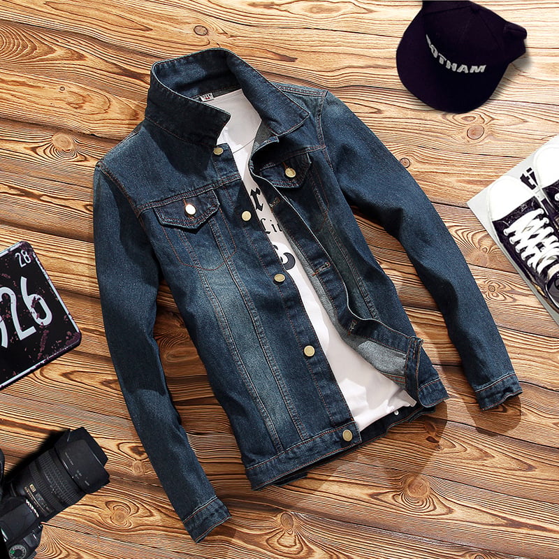 Korean Style Slim Men's Denim Jacket 5