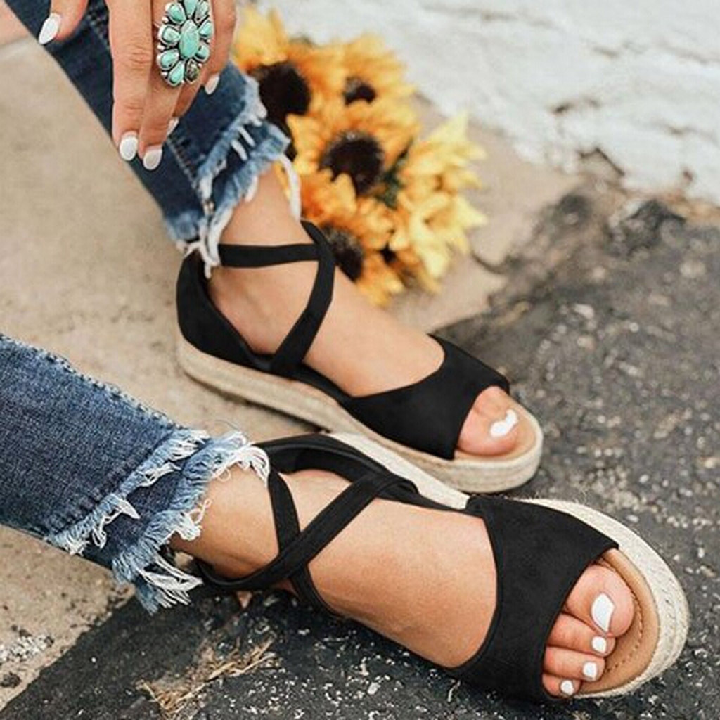 Hemp Rope Platform Shoes Fish Mouth Sandals - Image 2