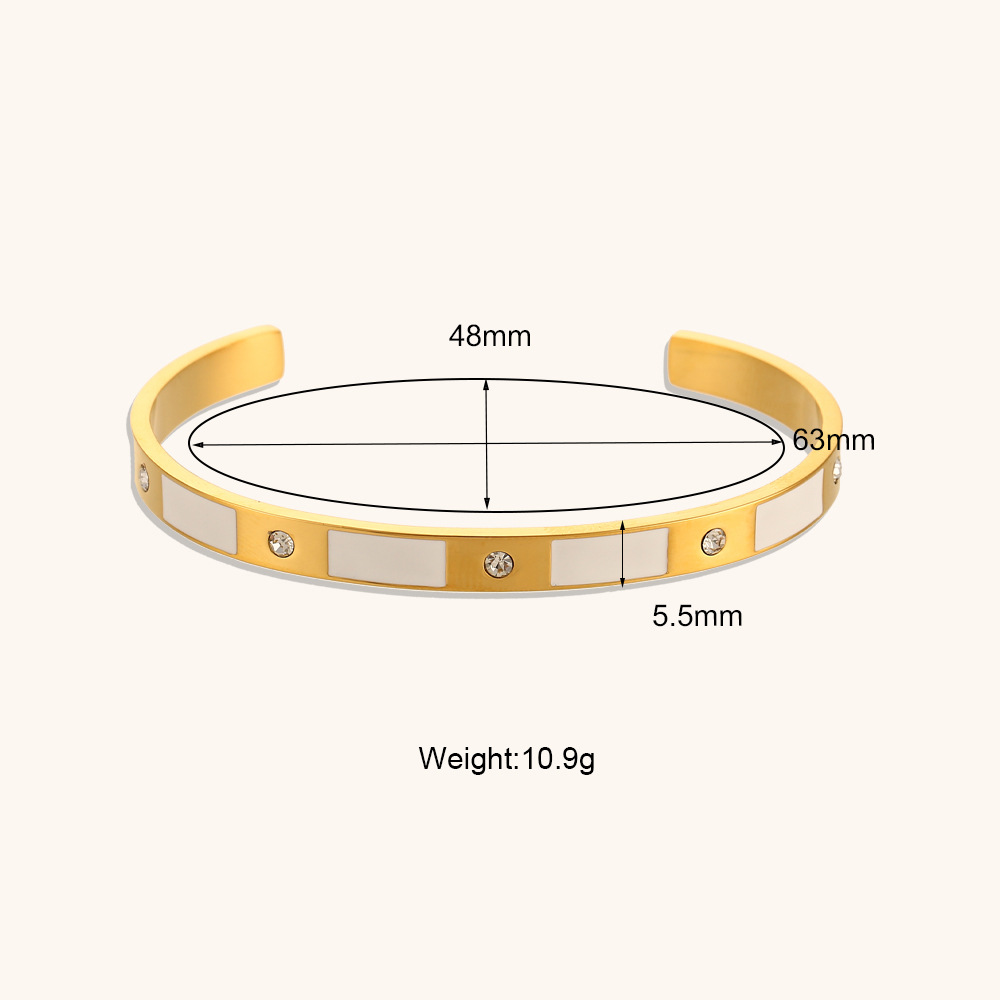 Rectangle Zircon Opening Bracelet Image 3