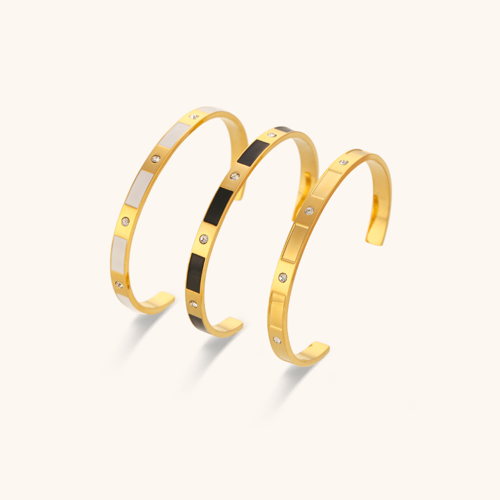Rectangle Zircon Opening Bracelet Image 5