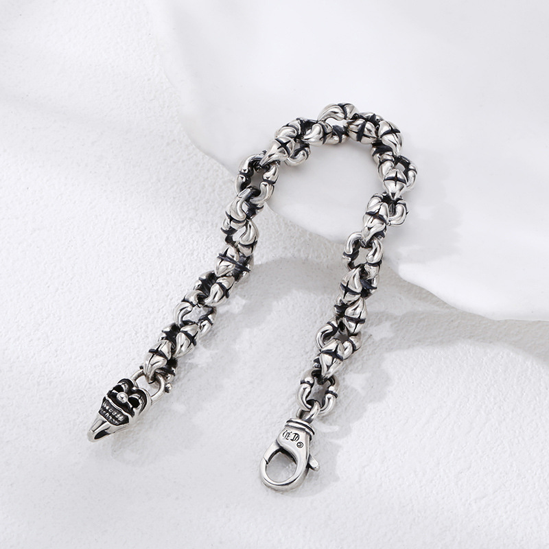 925 Sterling Silver Skull Bracelet Image 3