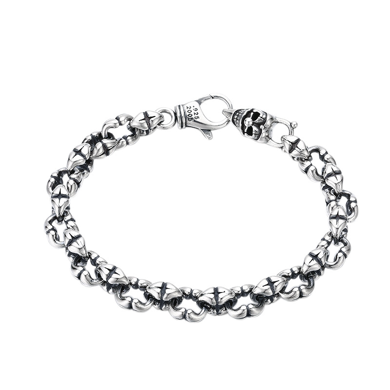 925 Sterling Silver Skull Bracelet Image 4