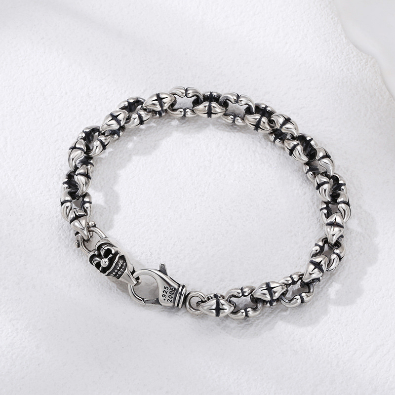 925 Sterling Silver Skull Bracelet Image 5