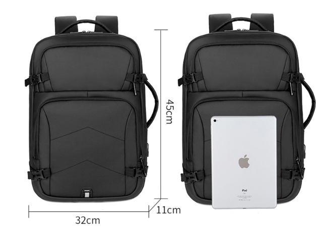 Customized Multi-Functional Backpack - Black