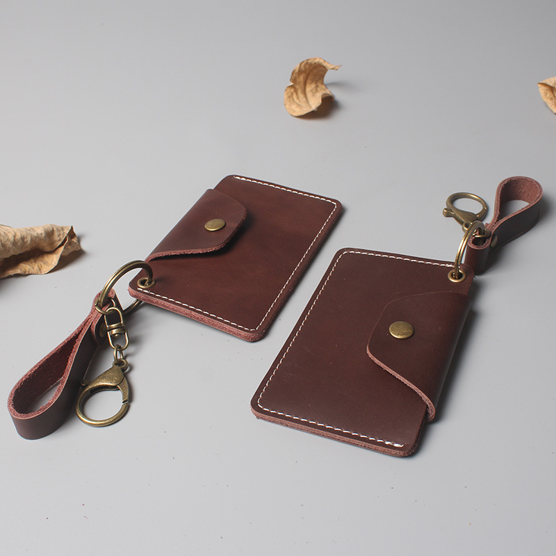 Compact Cowhide Leather Card Holder