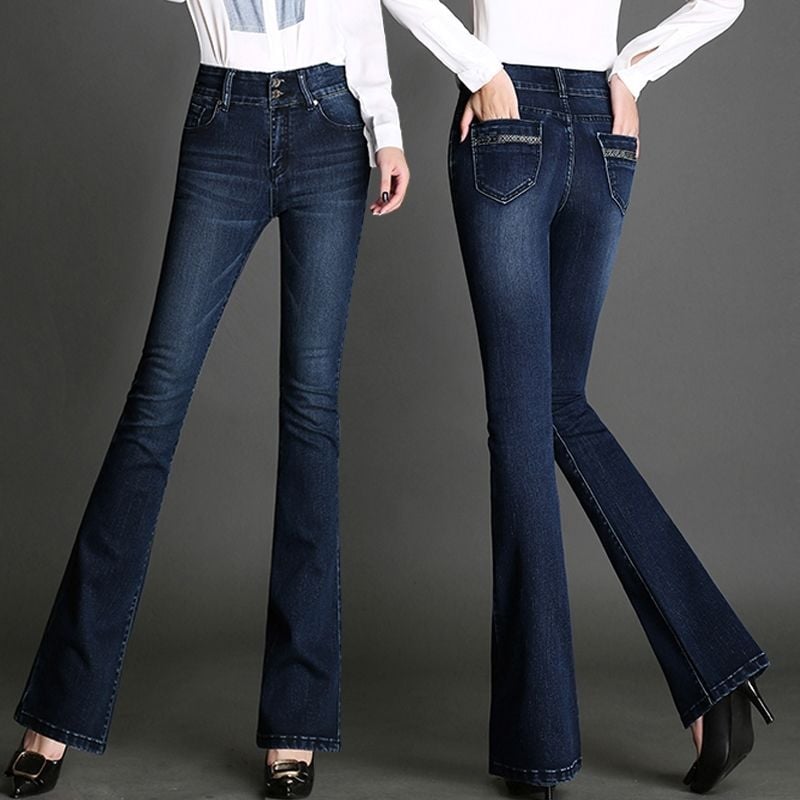 Fashionable wide-leg jeans