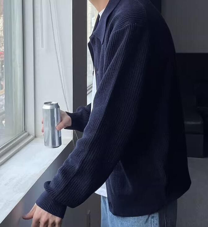 Men's Casual Loose Retro Cardigan - Front View