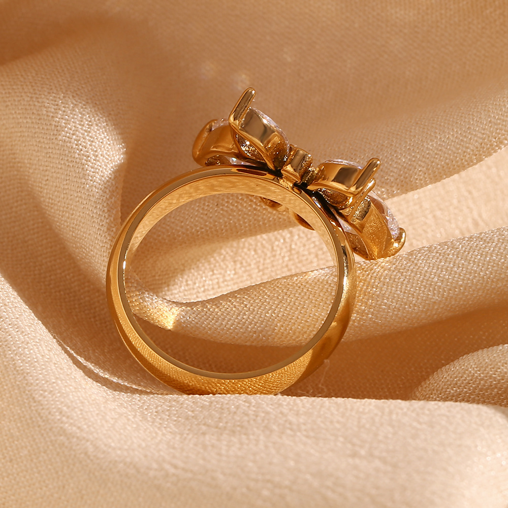 Fashion Zircon Butterfly Ring 6