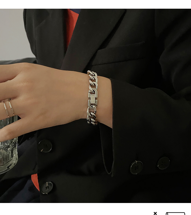 Couple Titanium Steel Cuban Link Chain Bracelet 4