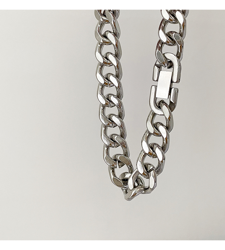Couple Titanium Steel Cuban Link Chain Bracelet 9