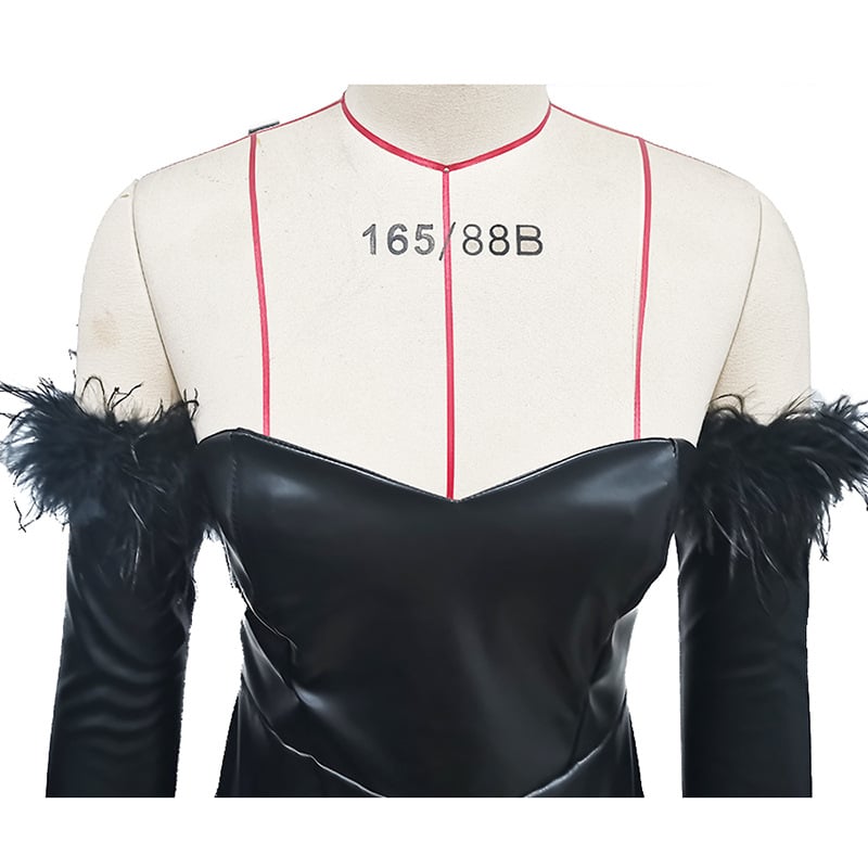 Long Sleeve PU Women Dress Image 6