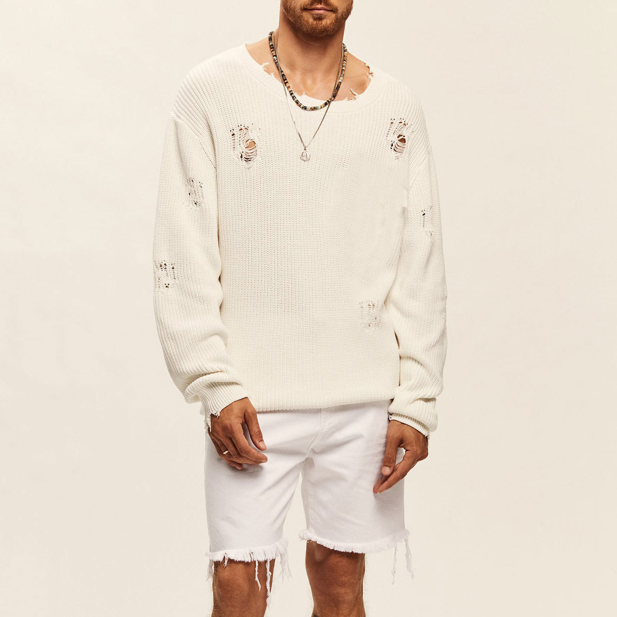 Men's Round Neck Knitted Sweater - Image 2