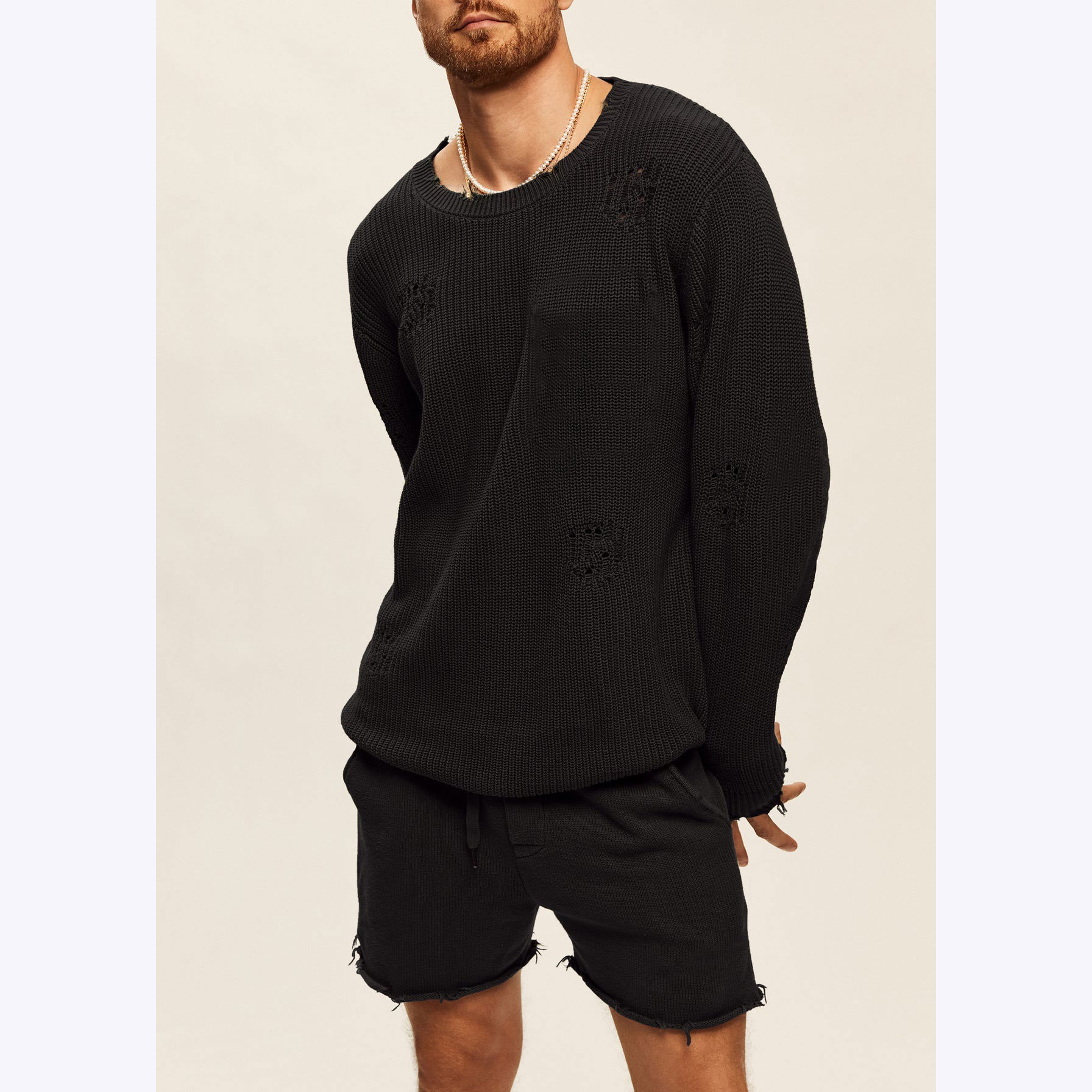 Men's Round Neck Knitted Sweater - Image 3