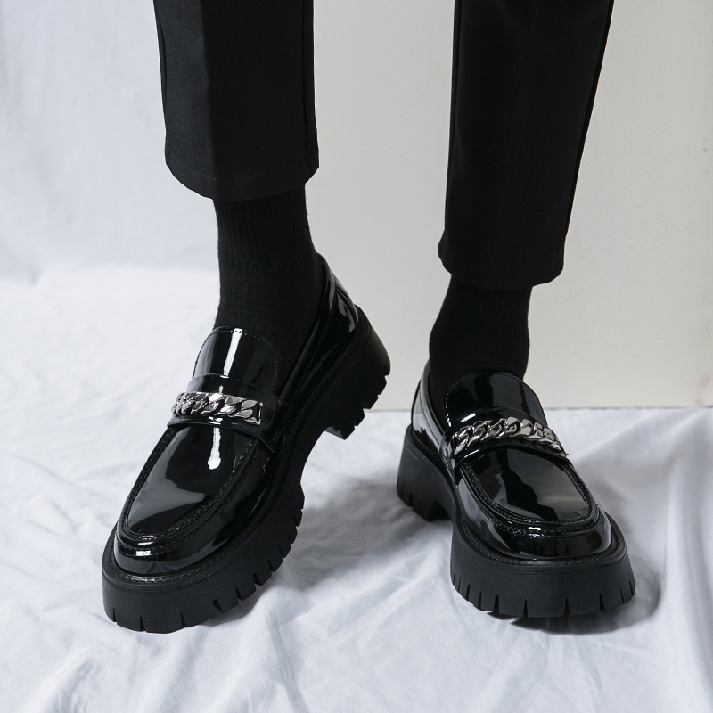 Black Thick Sole Loafers
