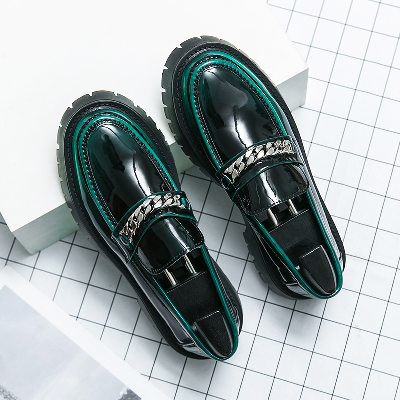 Green Thick Sole Loafers