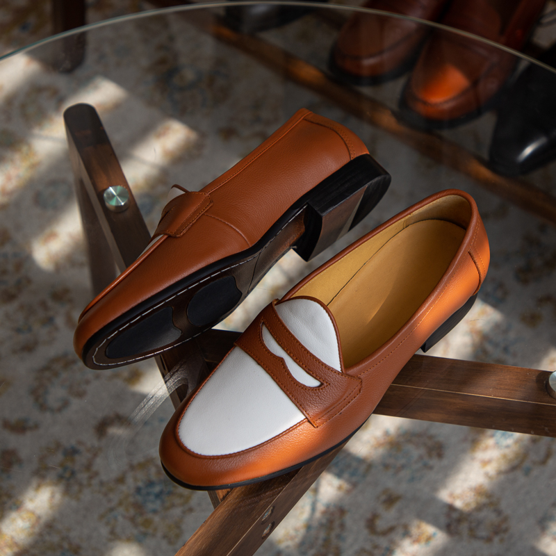 Men's Champagne Trendy Casual Leather Shoes 3