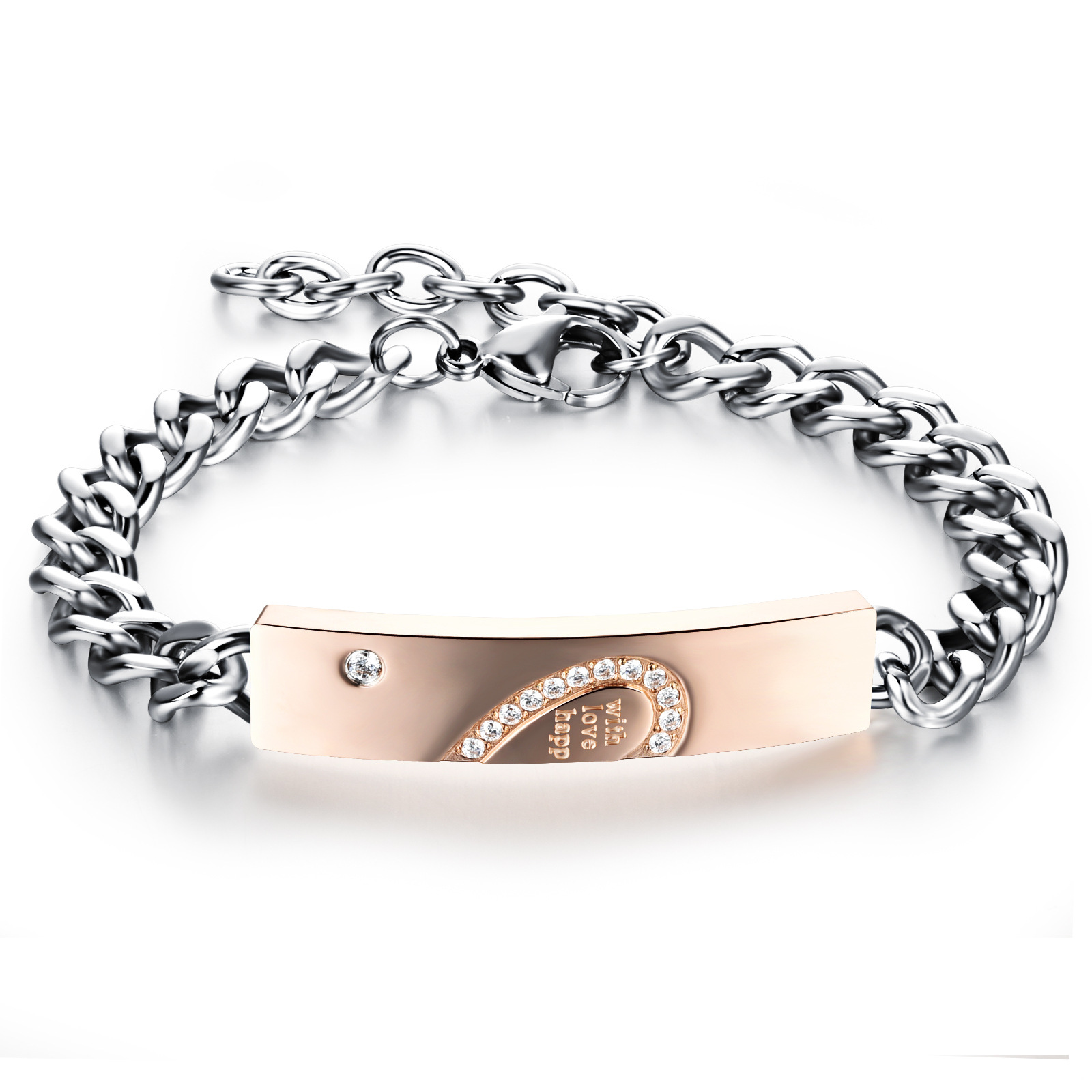 Titanium Steel Puzzle Love Couple Bracelet Image 3