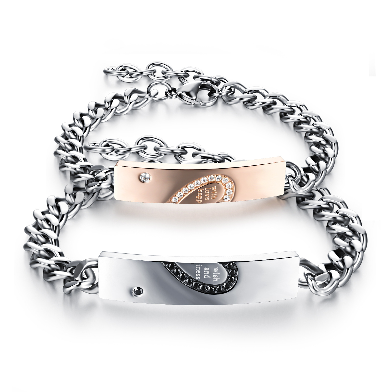 Titanium Steel Puzzle Love Couple Bracelet Image 2