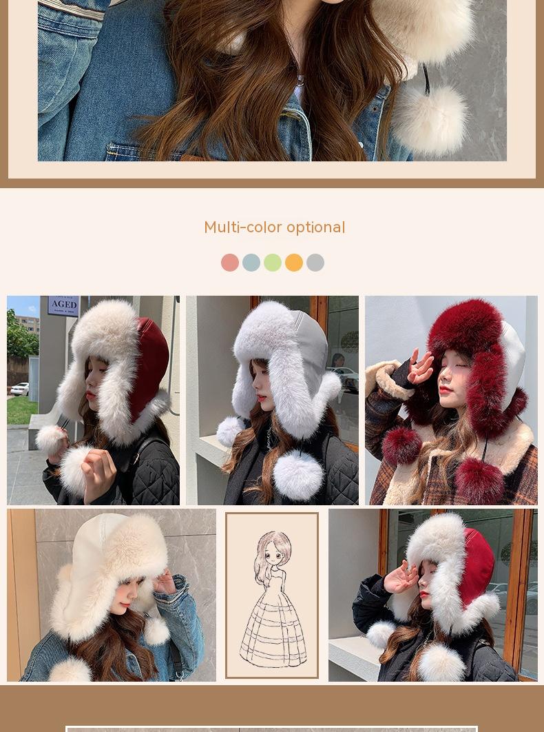 Warm And Thick Plush Cold Resistant Ski Hat Image 4