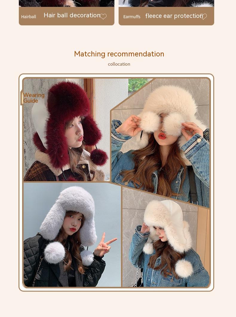 Warm And Thick Plush Cold Resistant Ski Hat Image 7