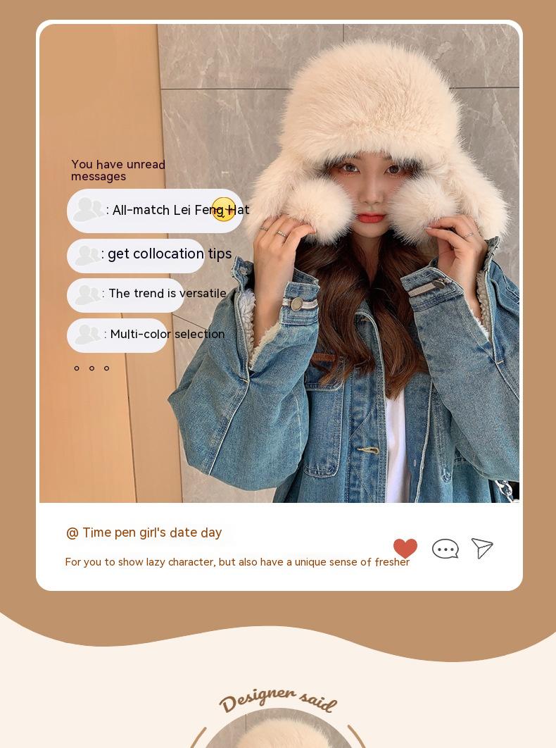 Warm And Thick Plush Cold Resistant Ski Hat Image 1