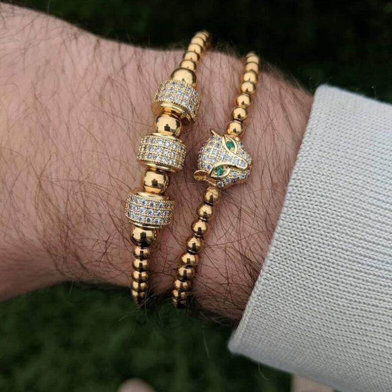Fashion Vintage Copper Bead Woven Bracelet 1
