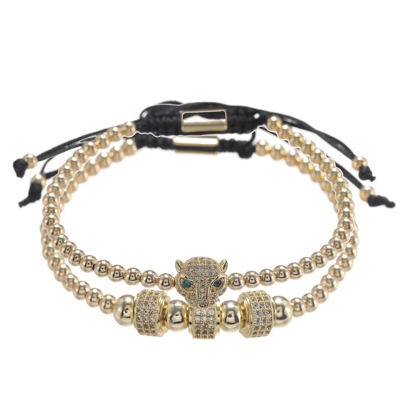 Fashion Vintage Copper Bead Woven Bracelet 2