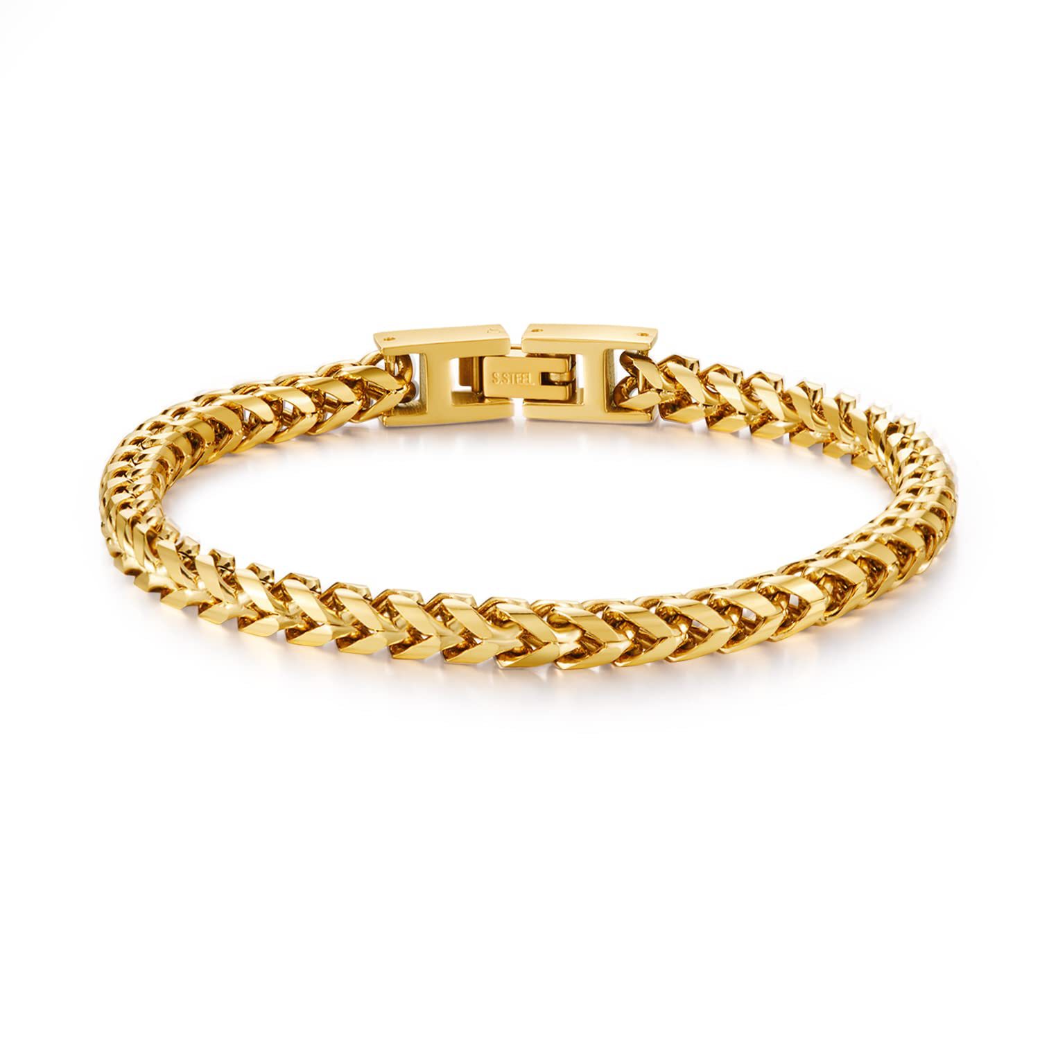 Stylish Stainless Steel Folding Buckle Franco Bracelet