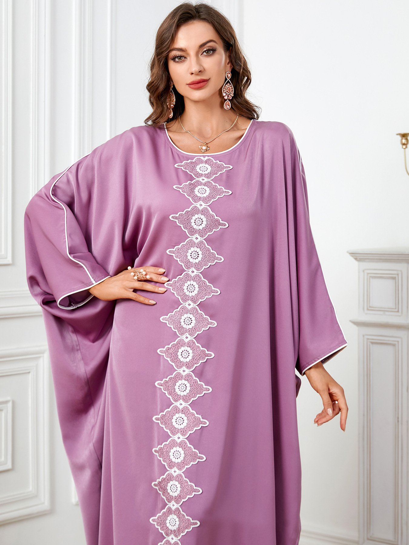 Plus Size Batwing Sleeve Women's Dress - Image 3