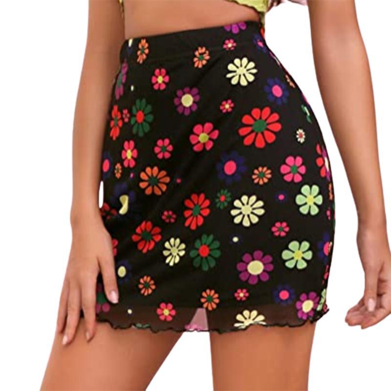 Women's High Waist Printed Summer Short Skirt Image 4
