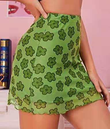 Women's High Waist Printed Summer Short Skirt Image 3