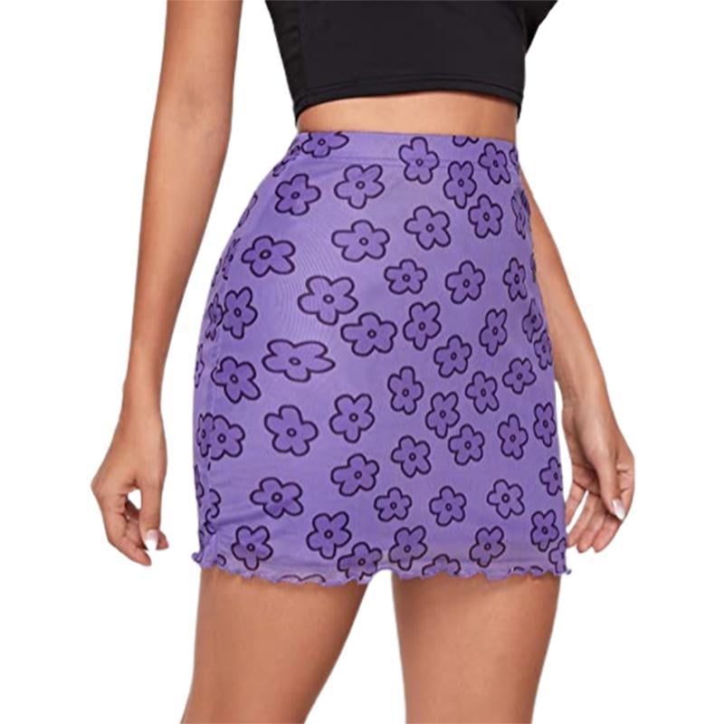 Women's High Waist Printed Summer Short Skirt Image 2
