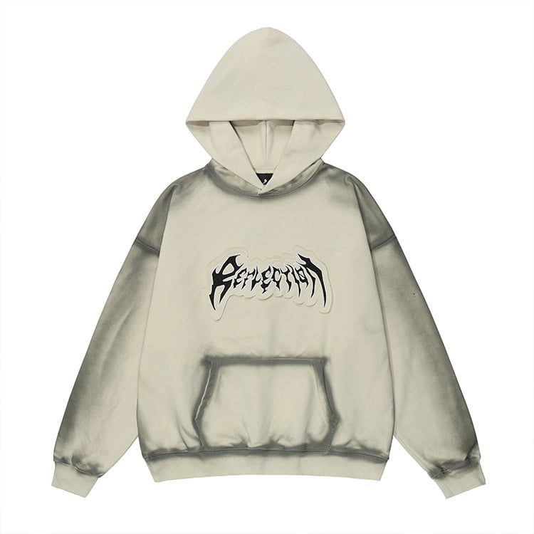 Embroidered Frayed Hem Design Hoodie 8