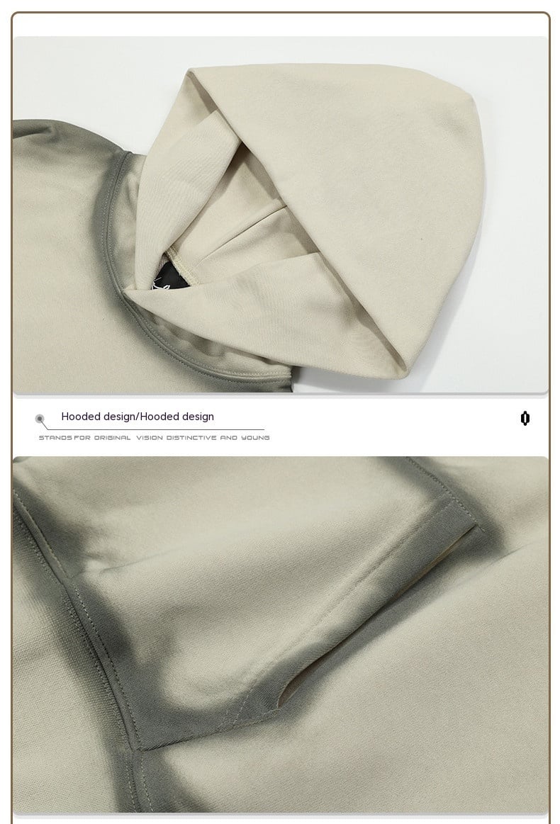 Embroidered Frayed Hem Design Hoodie 6