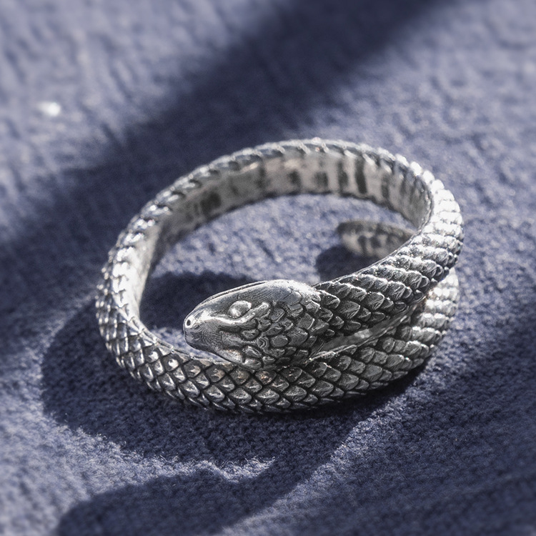 Snake Retro Silver Ring 2