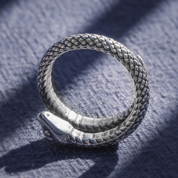 Snake Retro Silver Ring 3