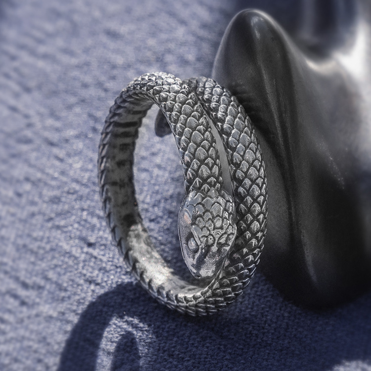 Snake Retro Silver Ring 4