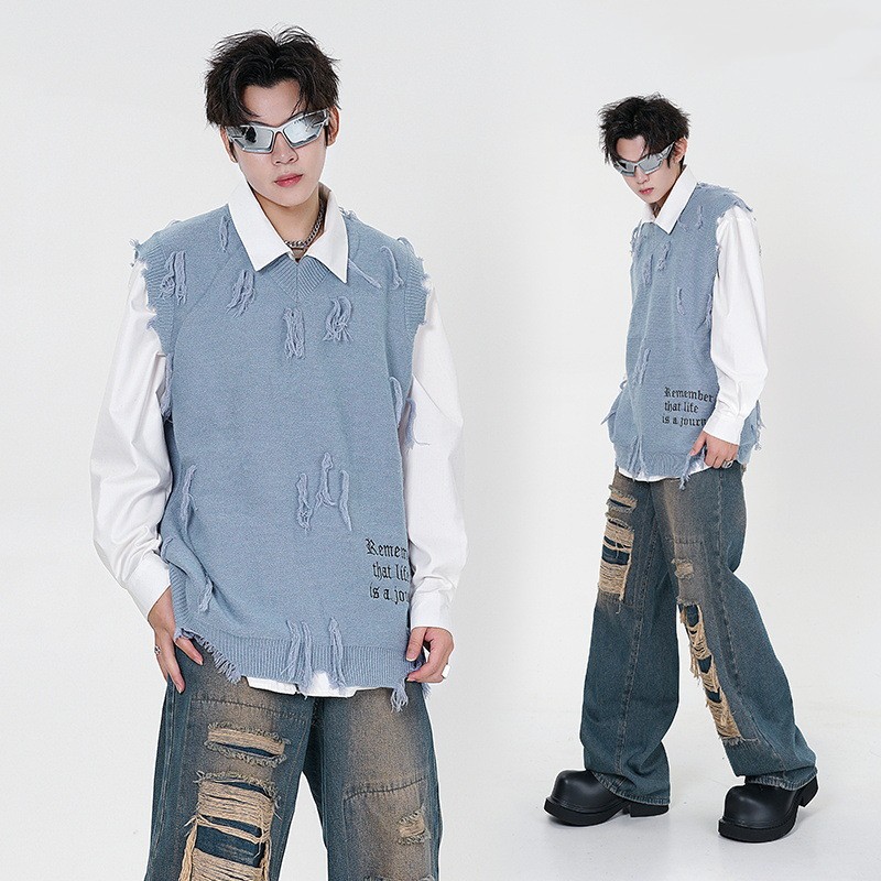 Embroidered Vest Sweater - Image 3