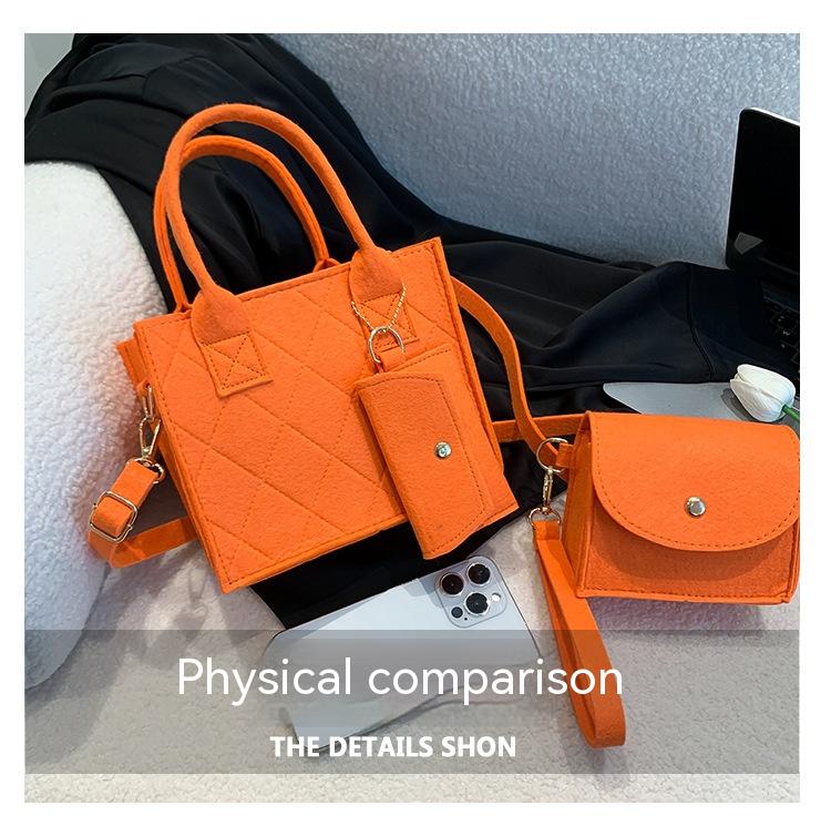 Felt Diamond Plaid Bag - Design Detail