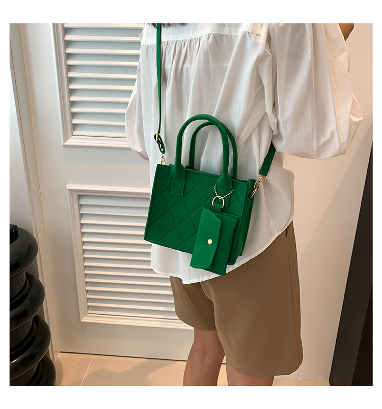 Felt Diamond Plaid Bag - Color Variation 1