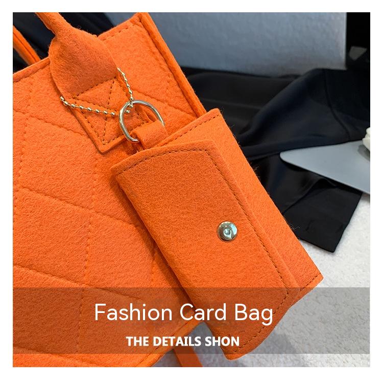 Felt Diamond Plaid Bag - Fashion Accessory