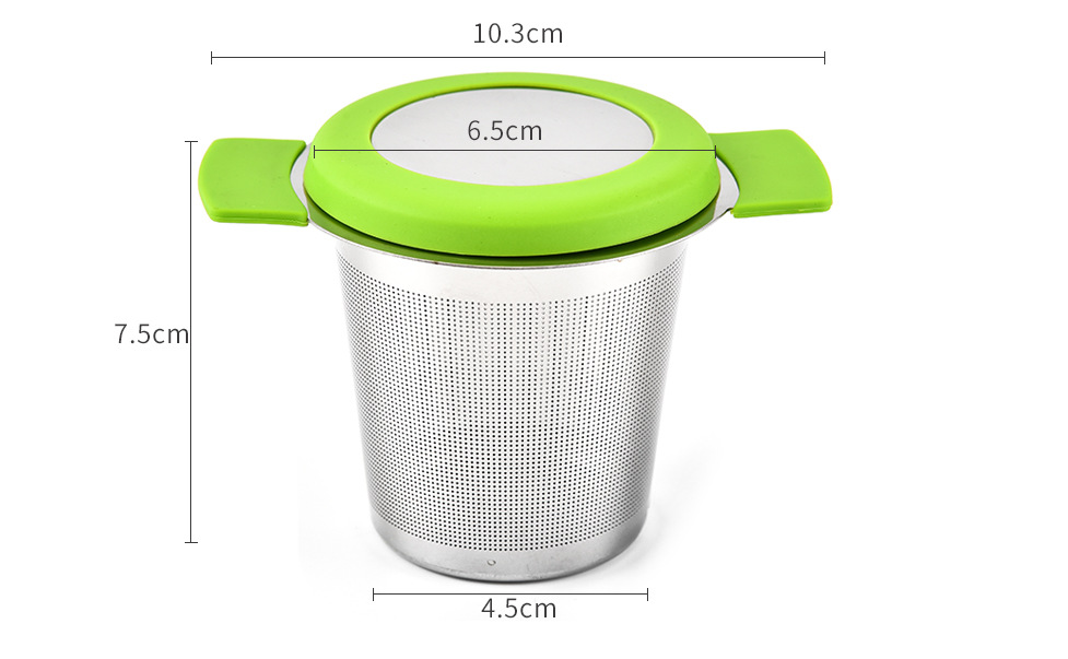 Stainless Steel Tea Filter Tea Drainer With Silicone Anti-Scalding Handle