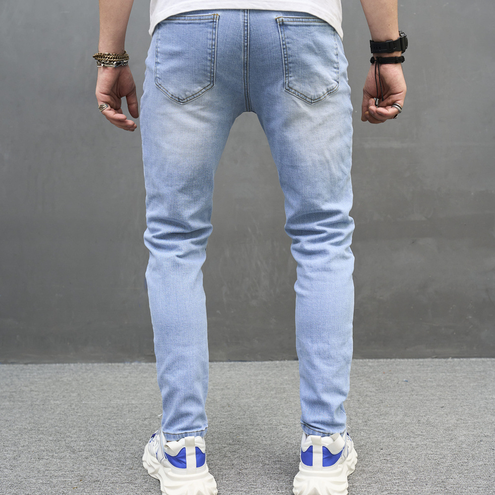 Skinny Cotton Stretch Men's Jeans - Light Blue