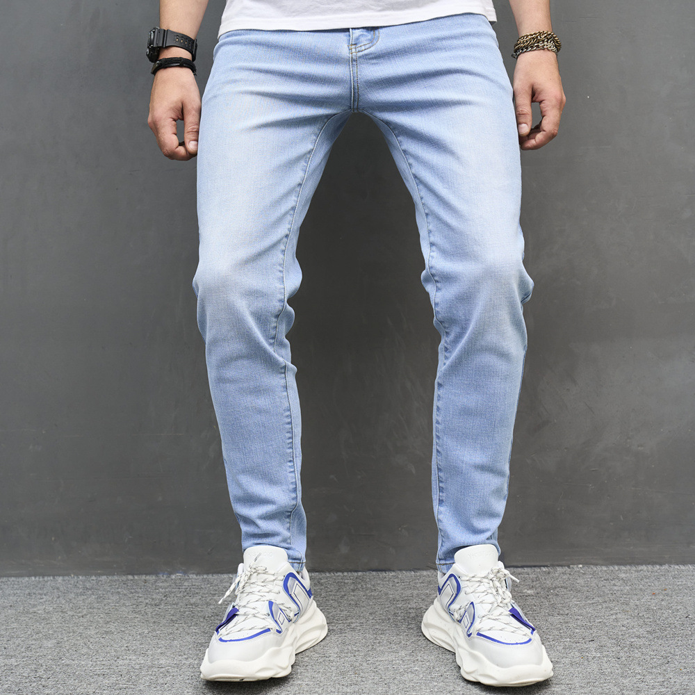 Skinny Cotton Stretch Men's Jeans - Light Blue