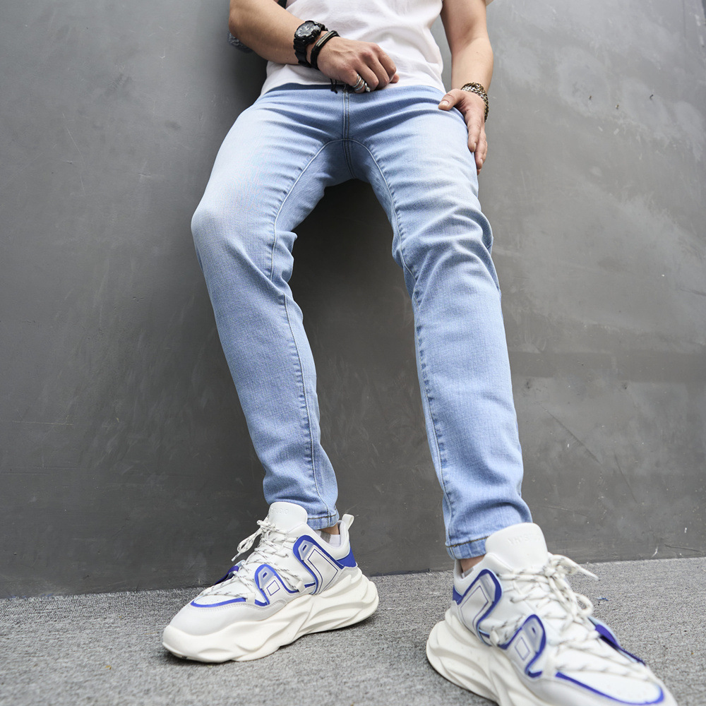 Skinny Cotton Stretch Men's Jeans - Light Blue