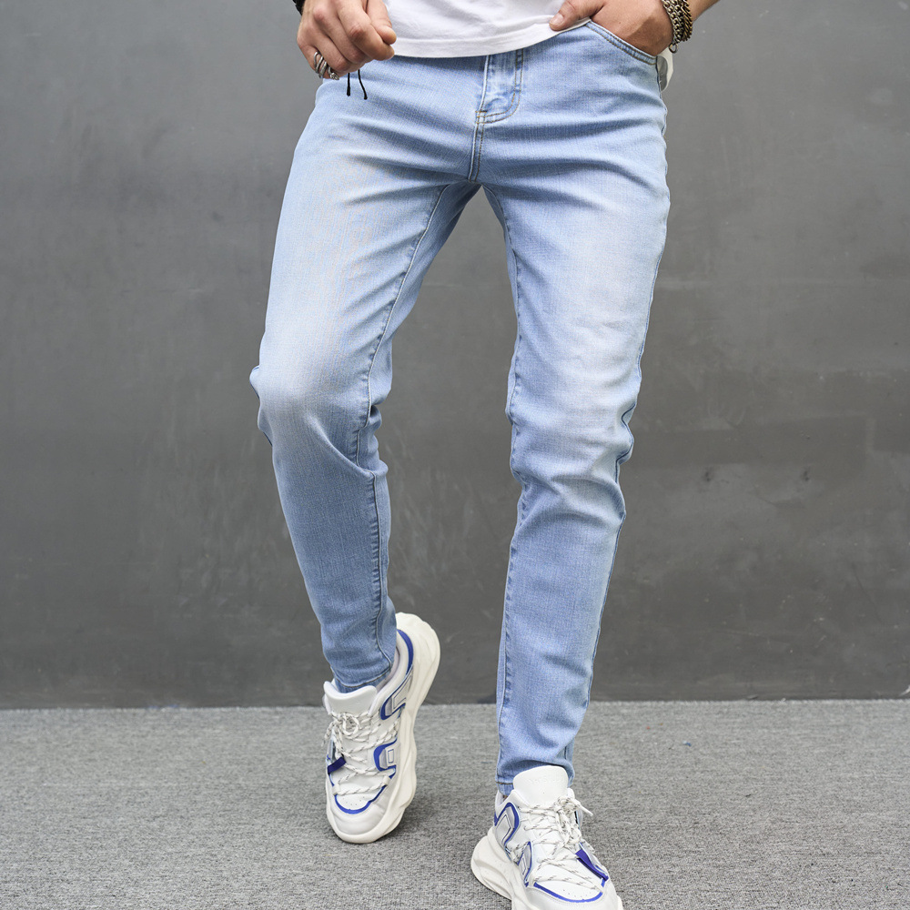 Skinny Cotton Stretch Men's Jeans - Light Blue