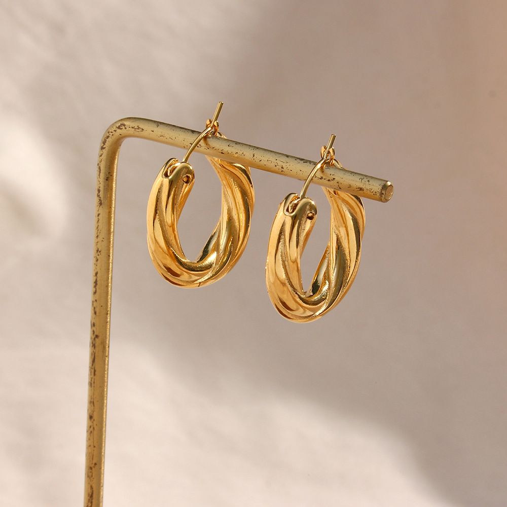 Denisse Twisted Hoop Earrings Image 3
